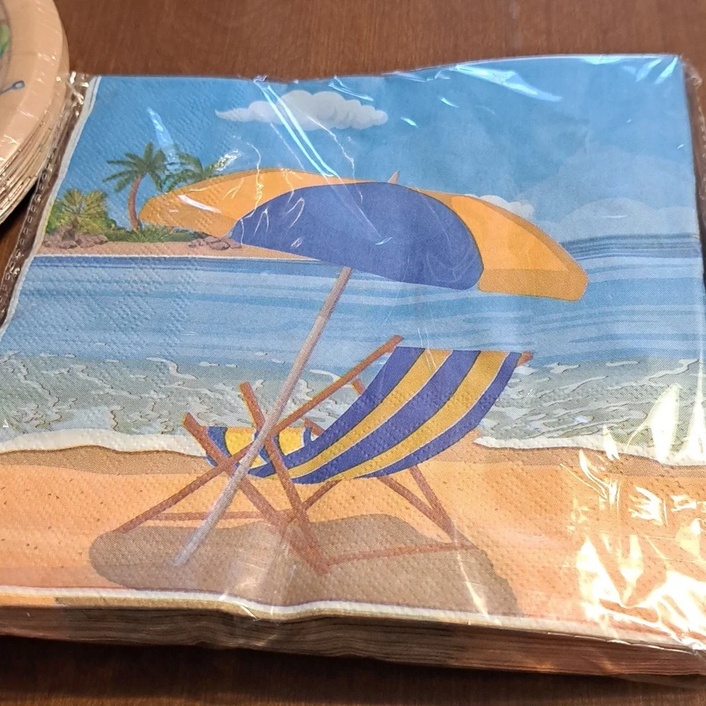 Beach Party Tableware Set - Blue and Multicolor